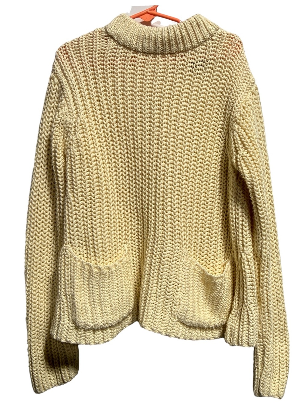 Polo Ralph Lauren Girls Cream Chunky Cotton Button Back Sweater Size M Neutral